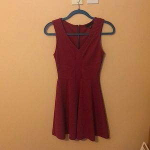 Magenta sleveless skater dress